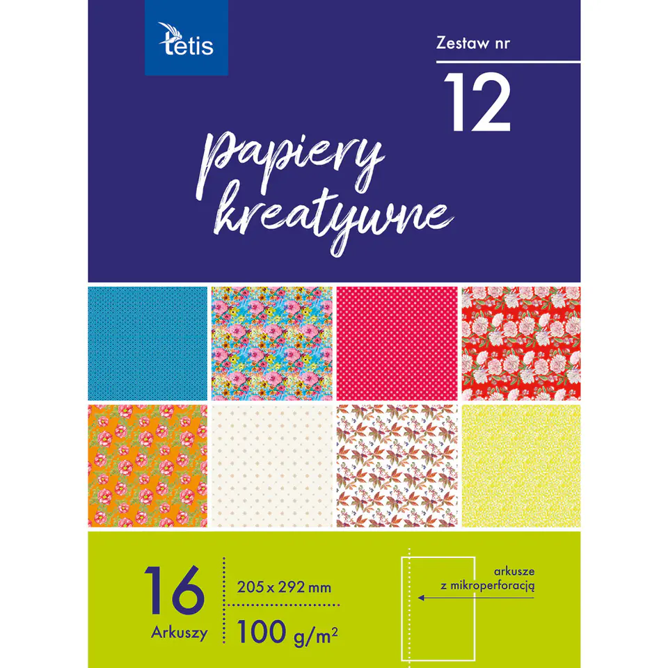 ⁨Zeszyt papierów kreatywnych A4 16k 100g KB030-12 TETIS⁩ w sklepie Wasserman.eu