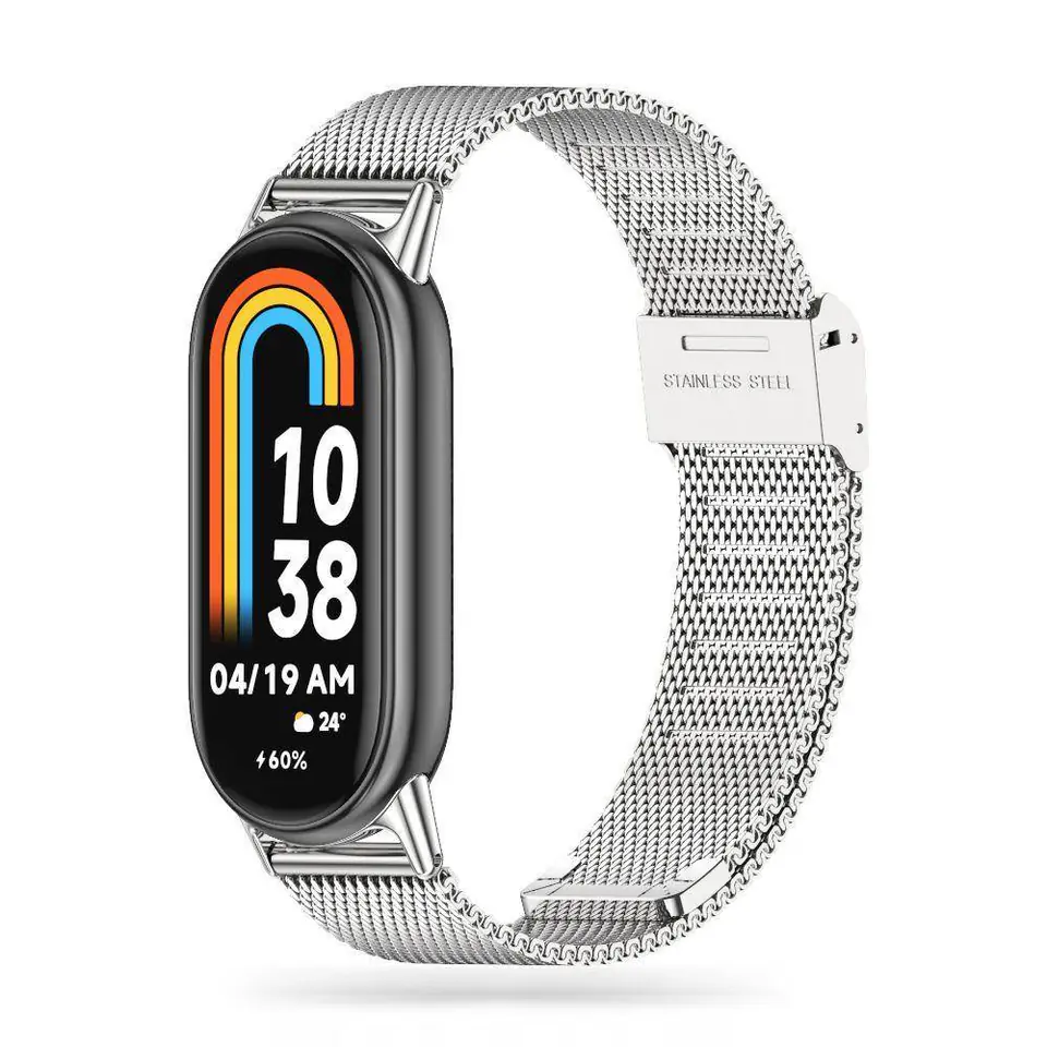 ⁨Pasek do XIAOMI SMART BAND 8 / 8 NFC Tech-Protect Milaneseband srebrne⁩ w sklepie Wasserman.eu