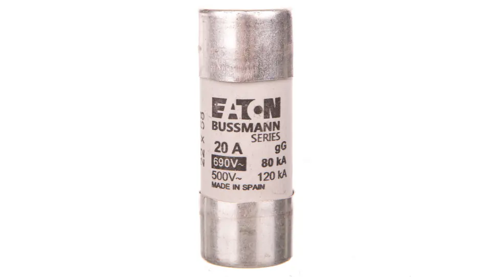 ⁨Wkładka bezpiecznikowa cylindryczna 22x58mm 20A gL/gG 690V C22G20⁩ w sklepie Wasserman.eu