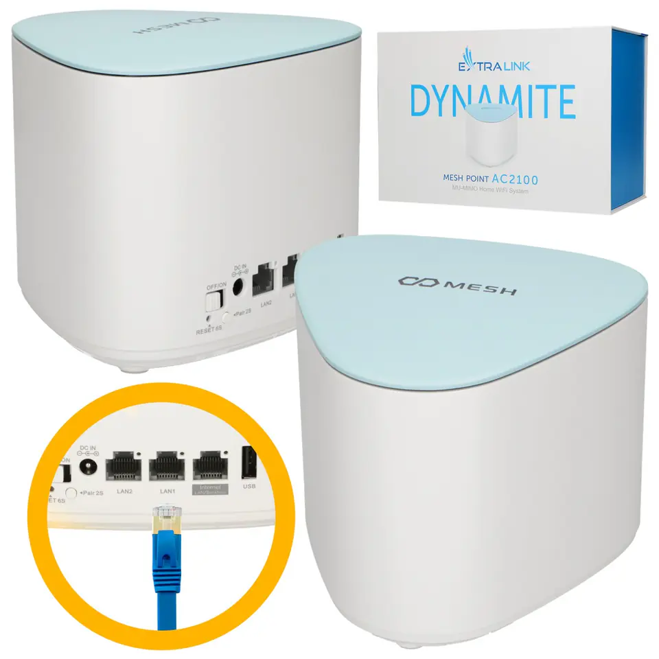 ⁨EXTRALINK DYNAMITE C21 MESH POINT AC2100 MU-MIMO HOME WIFI SYSTEM⁩ at Wasserman.eu