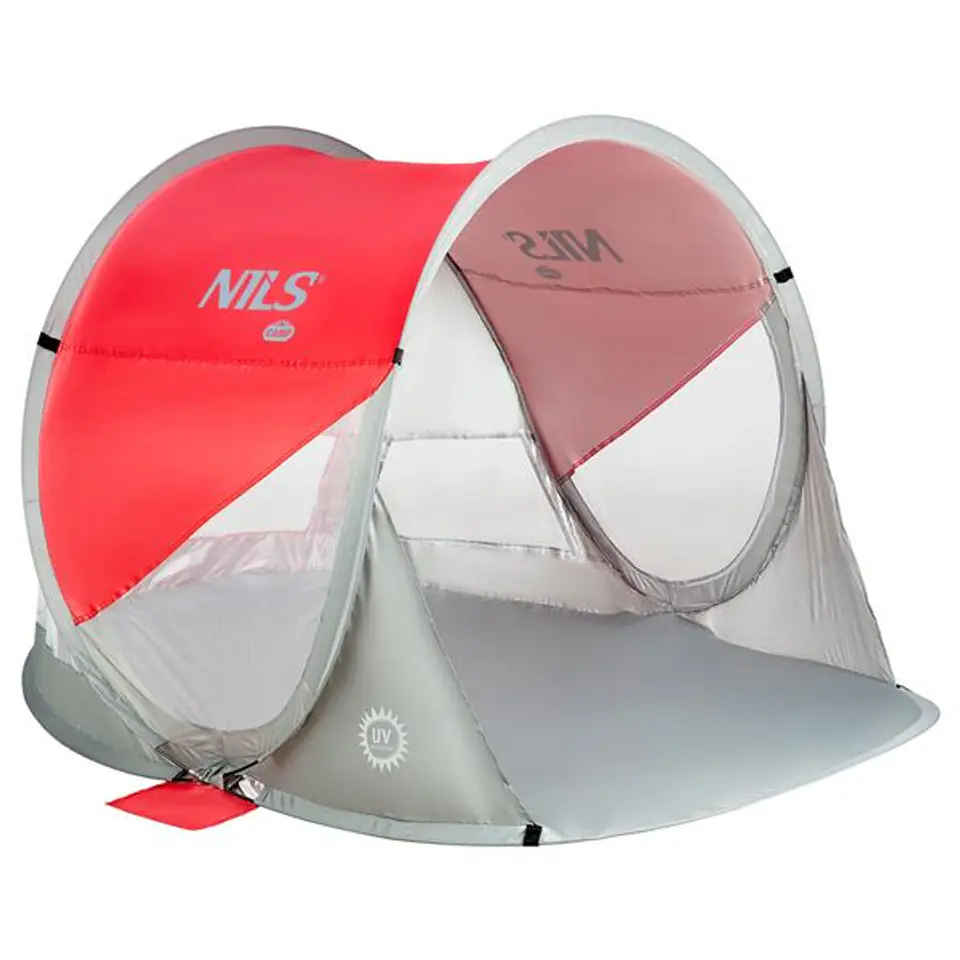 ⁨NILS CAMP self-folding beach tent NC3142 Red-grey⁩ at Wasserman.eu