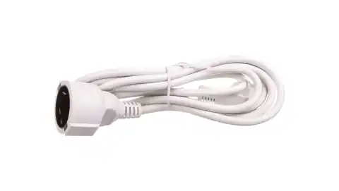⁨Kabel przedłużajacy (przedłużacz) 3m biały 1x230V H05VV-F 3G1,5 93087⁩ w sklepie Wasserman.eu