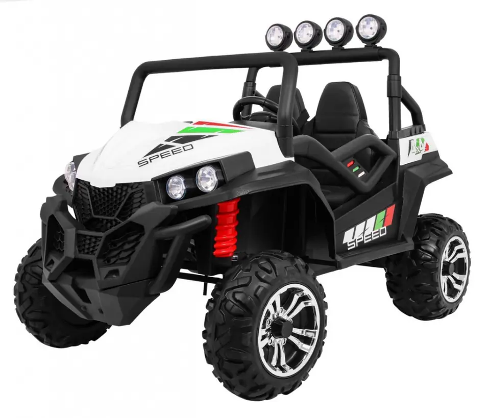 ⁨Terenowe Grand Buggy Lift dla dzieci Biały + Napęd 4x4 + Pilot + Bagażnik + Radio MP3 + LED⁩ w sklepie Wasserman.eu