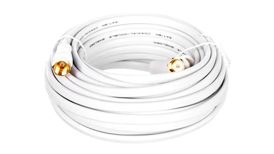 ⁨Flat antenna cable F 10m white, 67298⁩ at Wasserman.eu