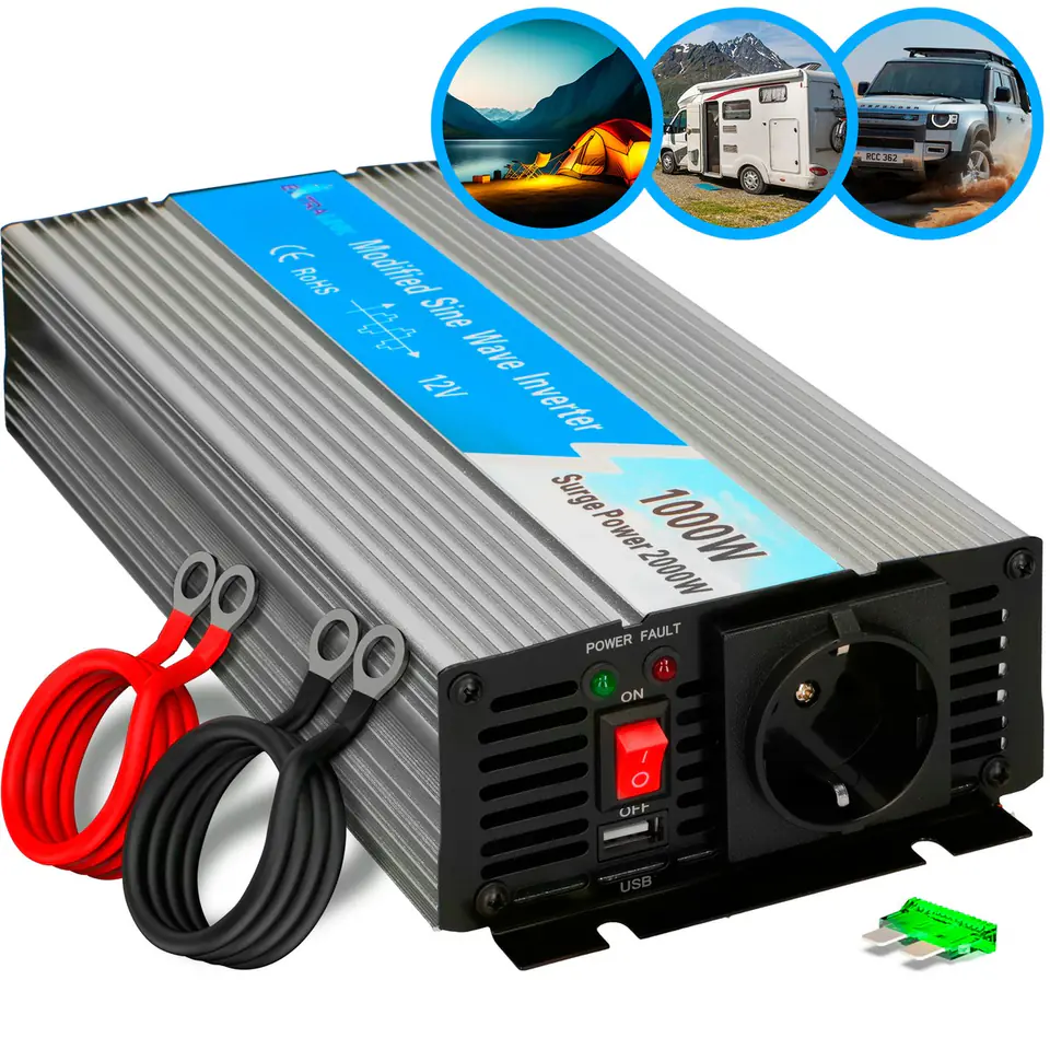 ⁨EXTRALINK VOLTAGE CONVERTER 12V - 230V, 1000W, MODIFIED SINUS OPIM-1000W⁩ w sklepie Wasserman.eu