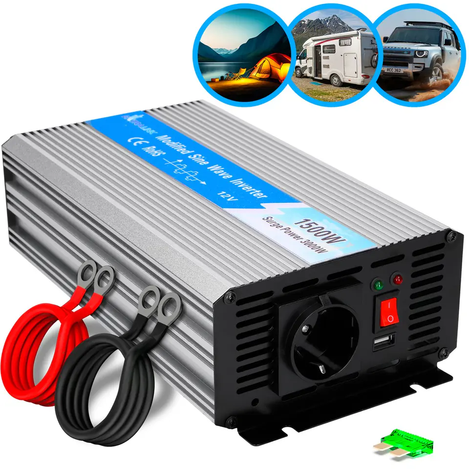 ⁨EXTRALINK VOLTAGE CONVERTER 12V - 230V, 1500W, MODIFIED SINUS OPIM-1500W⁩ w sklepie Wasserman.eu