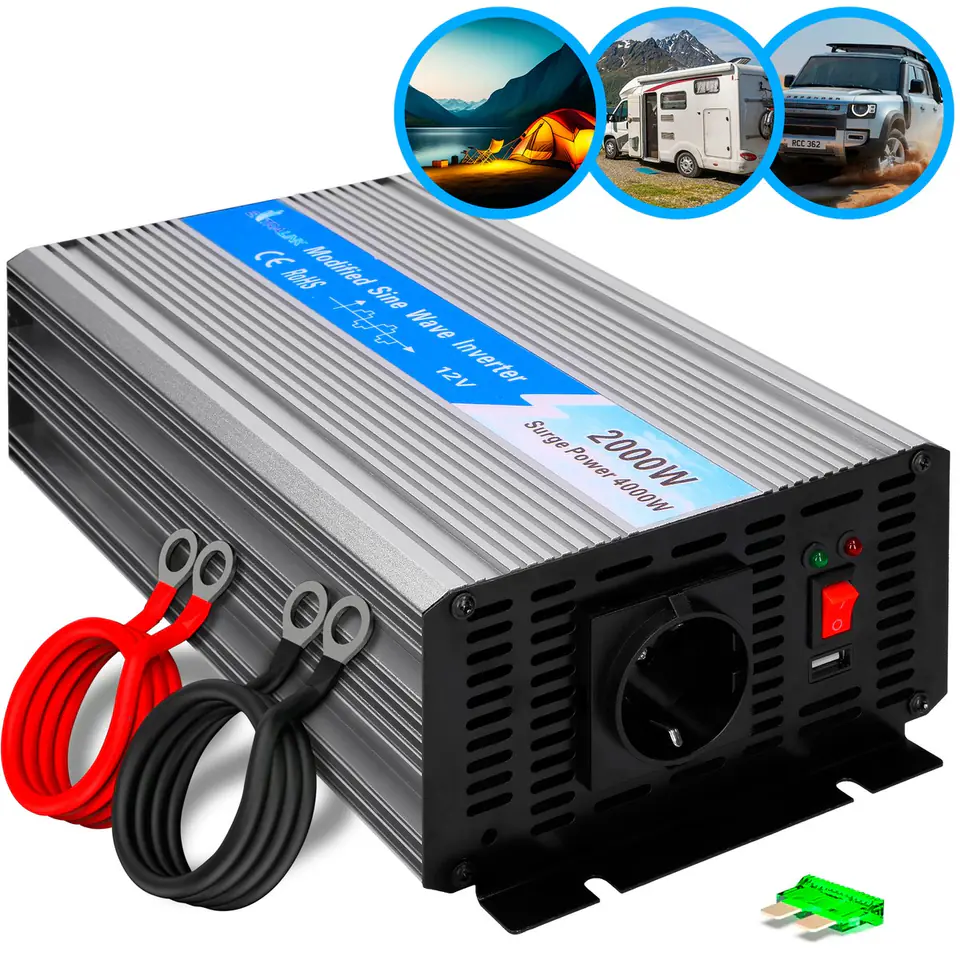 ⁨EXTRALINK VOLTAGE CONVERTER 12V - 230V, 2000W, MODIFIED SINUS OPIM-2000W⁩ w sklepie Wasserman.eu