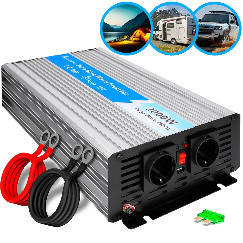 ⁨EXTRALINK VOLTAGE CONVERTER 12V - 230V, 2000W, PURE SINUS OPIP-2000W⁩ w sklepie Wasserman.eu