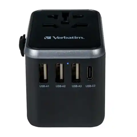⁨Adapter podróżny World-to-World Verbatim UTA-04 Verbatim, USB-A, USB-C, czarny, 61 W⁩ w sklepie Wasserman.eu
