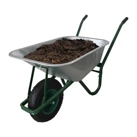 ⁨Strong Universal wheelbarrow for garden/construction site 100L Galvanized bowl load capacity up to 250kg⁩ at Wasserman.eu