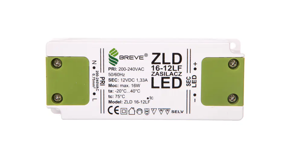 ⁨LED Power Supply 12V DC 16W ZLD 16-12LF 1,33A 19712-9025⁩ at Wasserman.eu