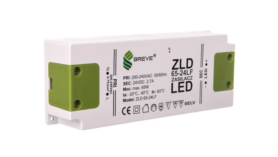 ⁨LED Power Supply 24V DC 65W ZLD 65-24LF 2,7A 19724-9013⁩ at Wasserman.eu