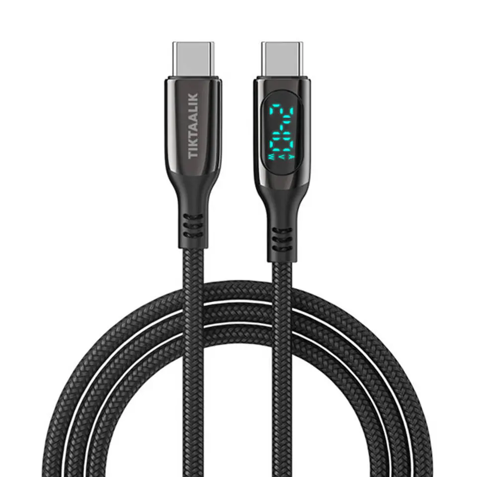 ⁨Kabel USB-C do USB-C TIKTAALIK PD 240W, 1,5m (czarny)⁩ w sklepie Wasserman.eu