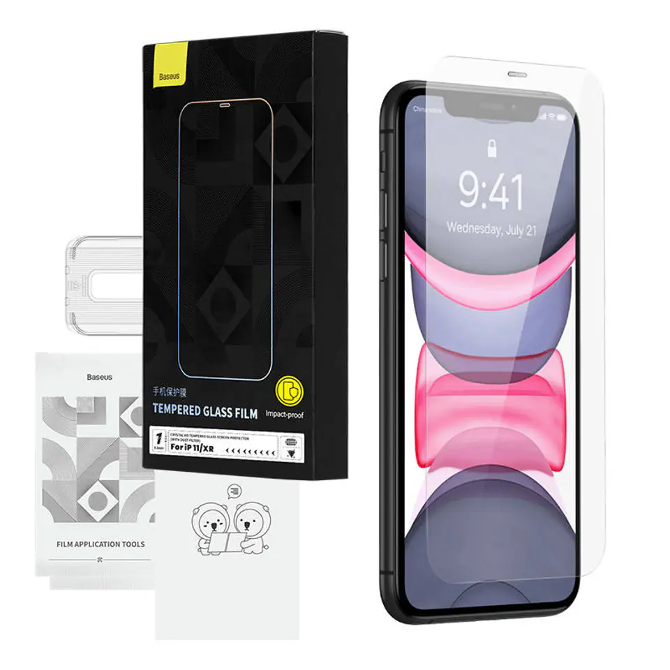 ⁨Szkło hartowane Baseus Crystal HD 0.3 mm do Iphone 11/XR⁩ w sklepie Wasserman.eu