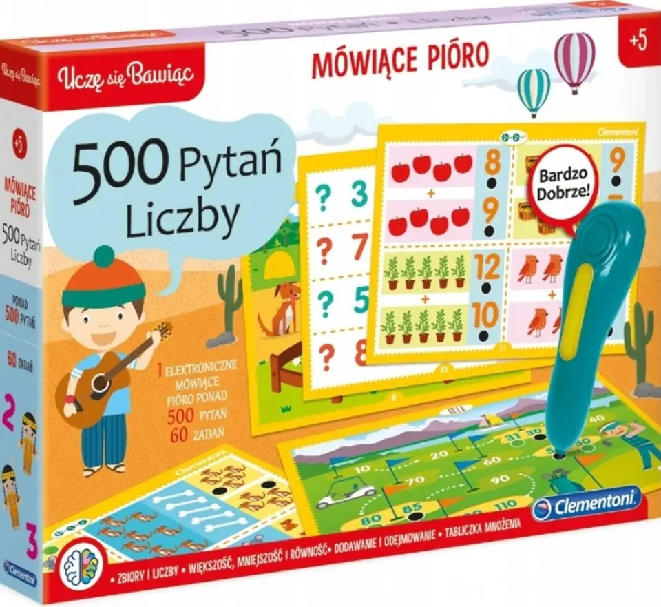 Mówiące pióro liczby 500 pyta 60 zadań Clementoni w sklepie Wasserman.eu
