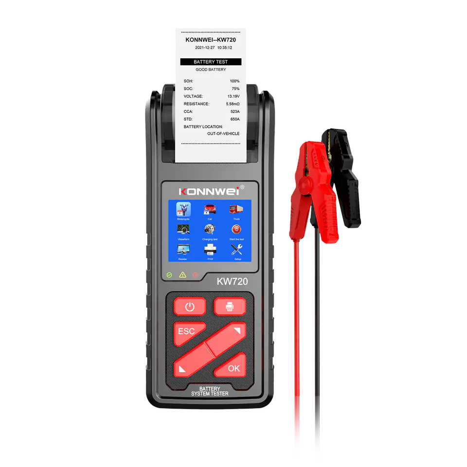 ⁨Miernik baterii z drukarką Konnwei KW720⁩ w sklepie Wasserman.eu