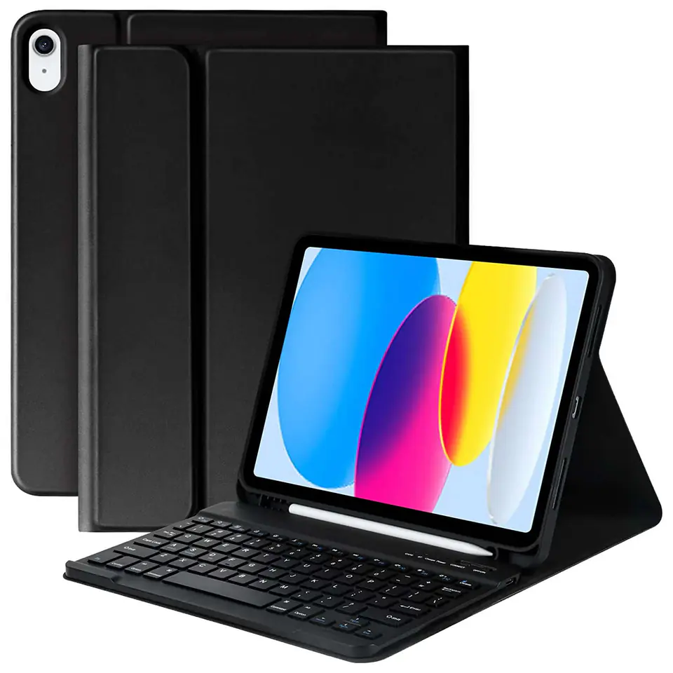 ⁨Etui ochronne z klawiatura bezprzewodowa Alogy Keyboard Case z miejscem na rysik do Apple iPad 10.9 2022 Czarne⁩ w sklepie Wasserman.eu