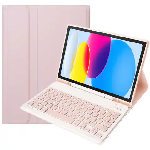 ⁨Etui ochronne z klawiatura bezprzewodowa Alogy Keyboard Case z miejscem na rysik do Apple iPad 10.9 2022 Różowe⁩ w sklepie Wasserman.eu