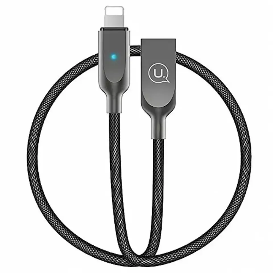 ⁨USAMS U-Sun Lightning power-off cable black/black 1.9m IPYSUSB201 (US-SJ170)⁩ at Wasserman.eu