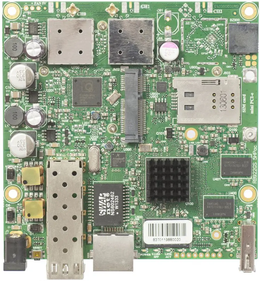 MIKROTIK RB922UAGS-5HPACD ROUTERBOARD 720MHZ, 128MB, 1XGE, 1XMINIPCI-E, 1X802.11A/N/AC, 1XUSB, L4 w sklepie Wasserman.eu