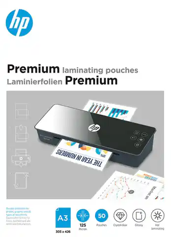 ⁨HP Folia laminacyjna PREMIUM A3 125 mic, 50 szt.⁩ w sklepie Wasserman.eu