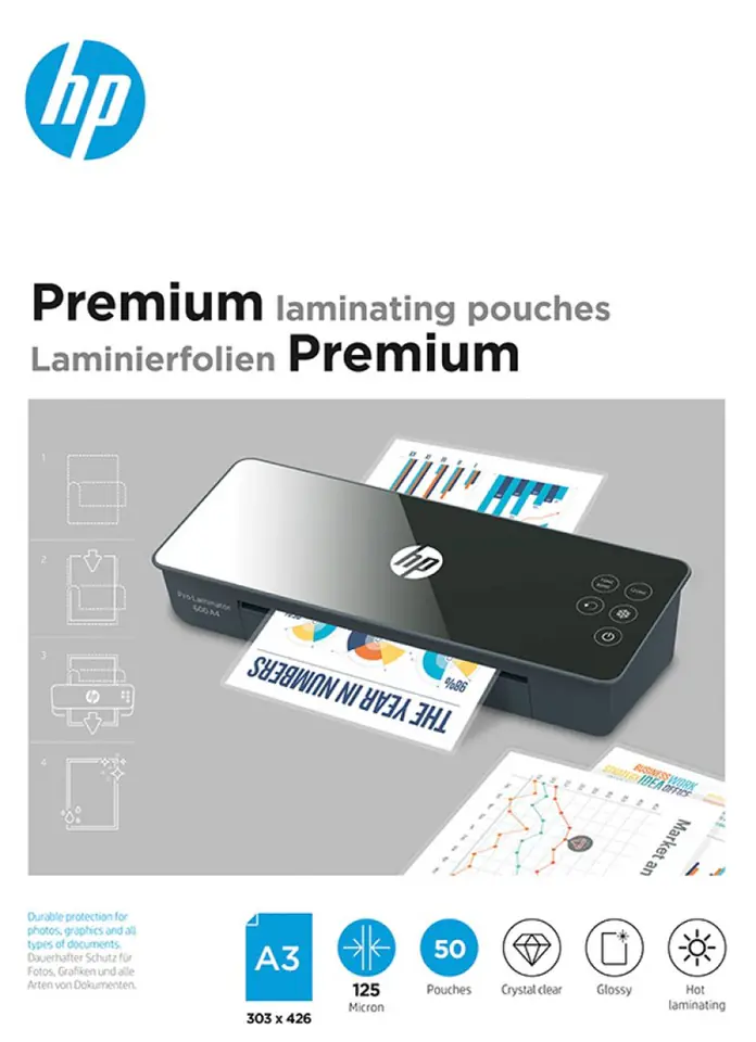 ⁨HP Premium lamination film A3 50 pc(s)⁩ at Wasserman.eu