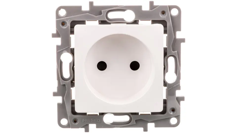 ⁨NILOE Single socket 2P 16 A 250 V with diaphragms white 764538⁩ at Wasserman.eu