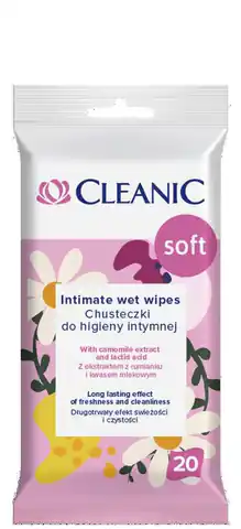 ⁨CLEANIC Chusteczki do higieny intymnej Soft 1op.-20szt⁩ w sklepie Wasserman.eu