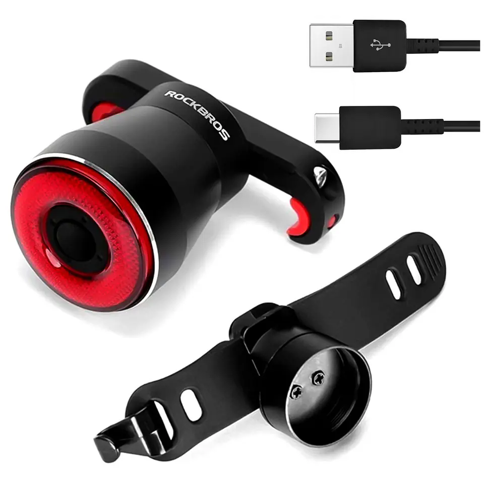 ⁨Lampka rowerowa tylna LED USB RockBros Smart TL907Q51 na tył roweru pod siodełko 60lm światło czerwone oświetlenie⁩ w sklepie Wasserman.eu