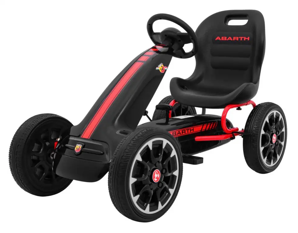 Gokart ABARTH na pedały dla dzieci Czarny + Koła EVA + Hamulec ręczny + Wolny bieg w sklepie Wasserman.eu
