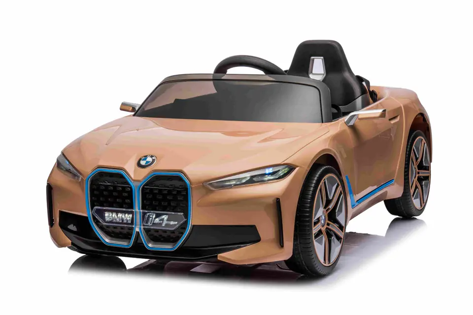 Autko BMW i4 na akumulator dla dzieci Złoty + Wolny Start + EVA + Ekoskóra + Audio LED + Pilot w sklepie Wasserman.eu