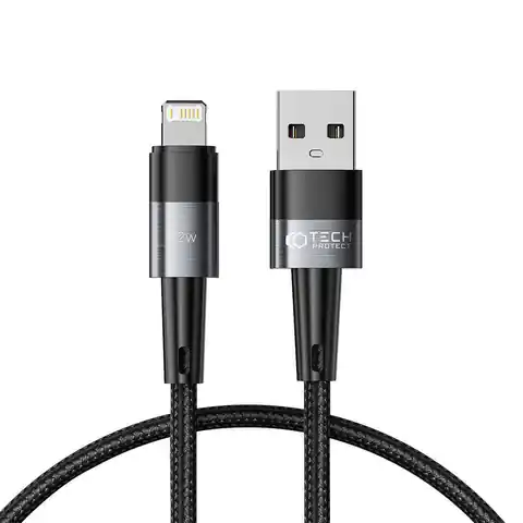 ⁨Kabel 12W 2.4A 0,25m USB - Lightning Tech-Protect UltraBoost szary⁩ w sklepie Wasserman.eu