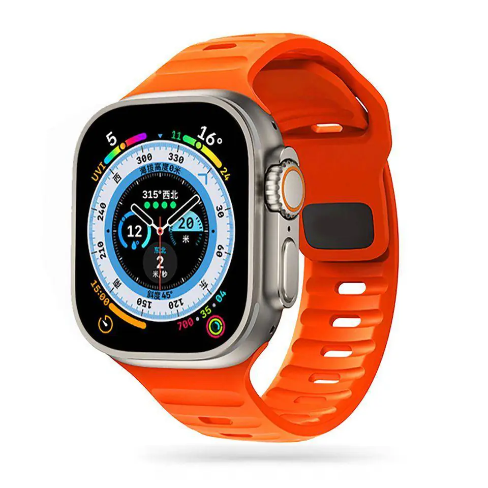 ⁨Pasek do APPLE WATCH 4 / 5 / 6 / 7 / 8 / SE / ULTRA (42 / 44 / 45 / 49 MM) Tech-Protect Iconband Line pomarańczowe⁩ w sklepie Wasserman.eu