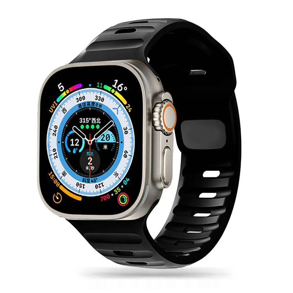 ⁨Pasek do APPLE WATCH 4 / 5 / 6 / 7 / 8 / SE / ULTRA (42 / 44 / 45 / 49 MM) Tech-Protect Iconband Line czarne⁩ w sklepie Wasserman.eu