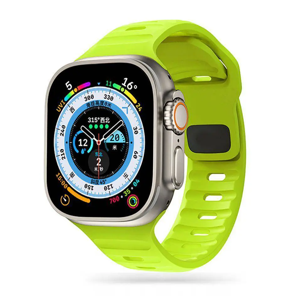 ⁨Pasek do APPLE WATCH 4 / 5 / 6 / 7 / 8 / SE / ULTRA (42 / 44 / 45 / 49 MM) Tech-Protect Iconband Line limonkowe⁩ w sklepie Wasserman.eu