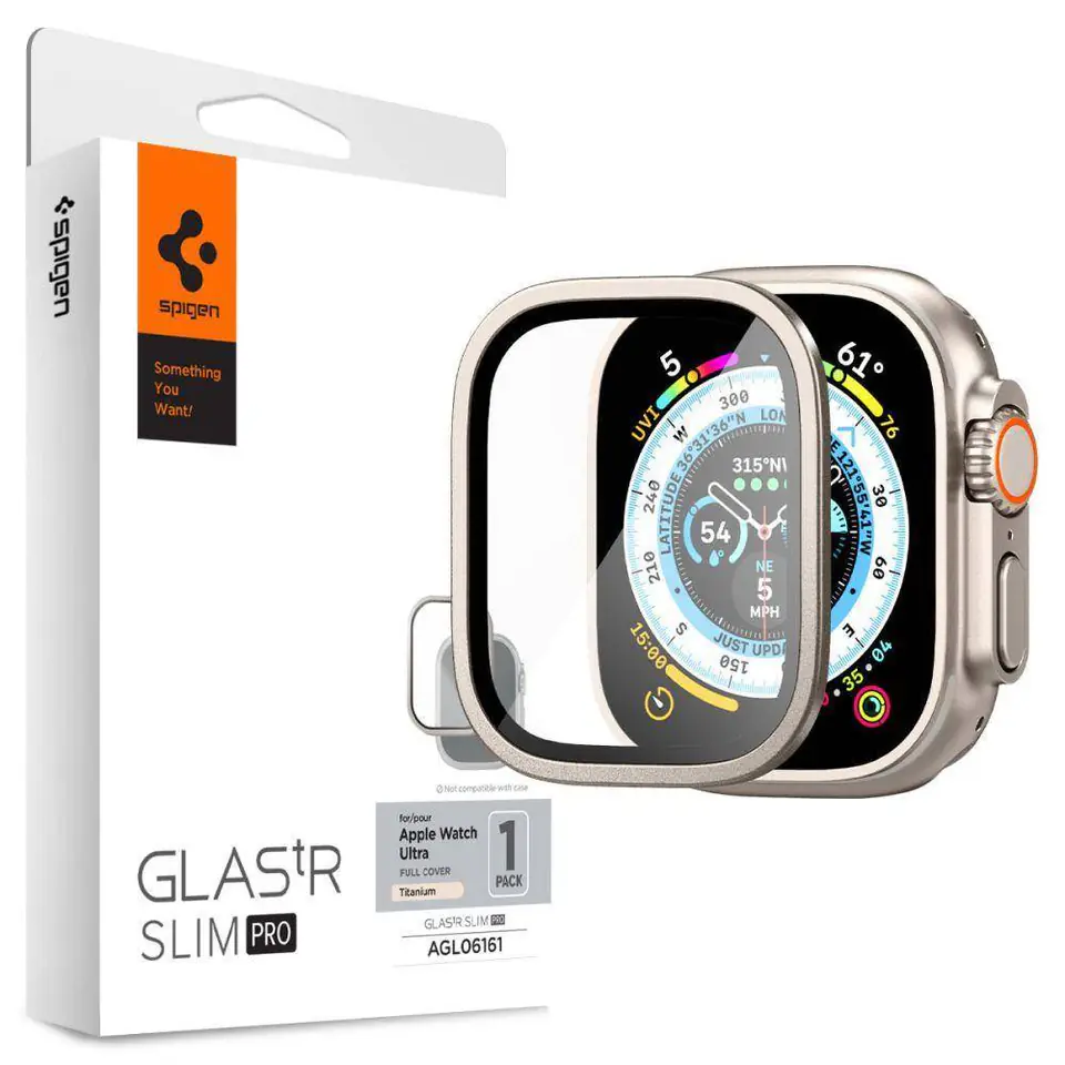 ⁨Szkło Hartowane APPLE WATCH ULTRA (49MM) Spigen Glas.tR Slim Pro titanium szare⁩ w sklepie Wasserman.eu