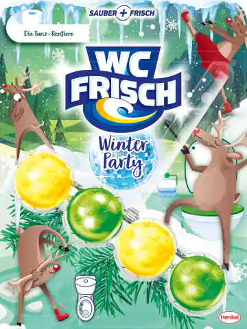 ⁨WC Frisch Winter Party Tanz-Rentiere Zawieszka WC 50 g DE⁩ w sklepie Wasserman.eu