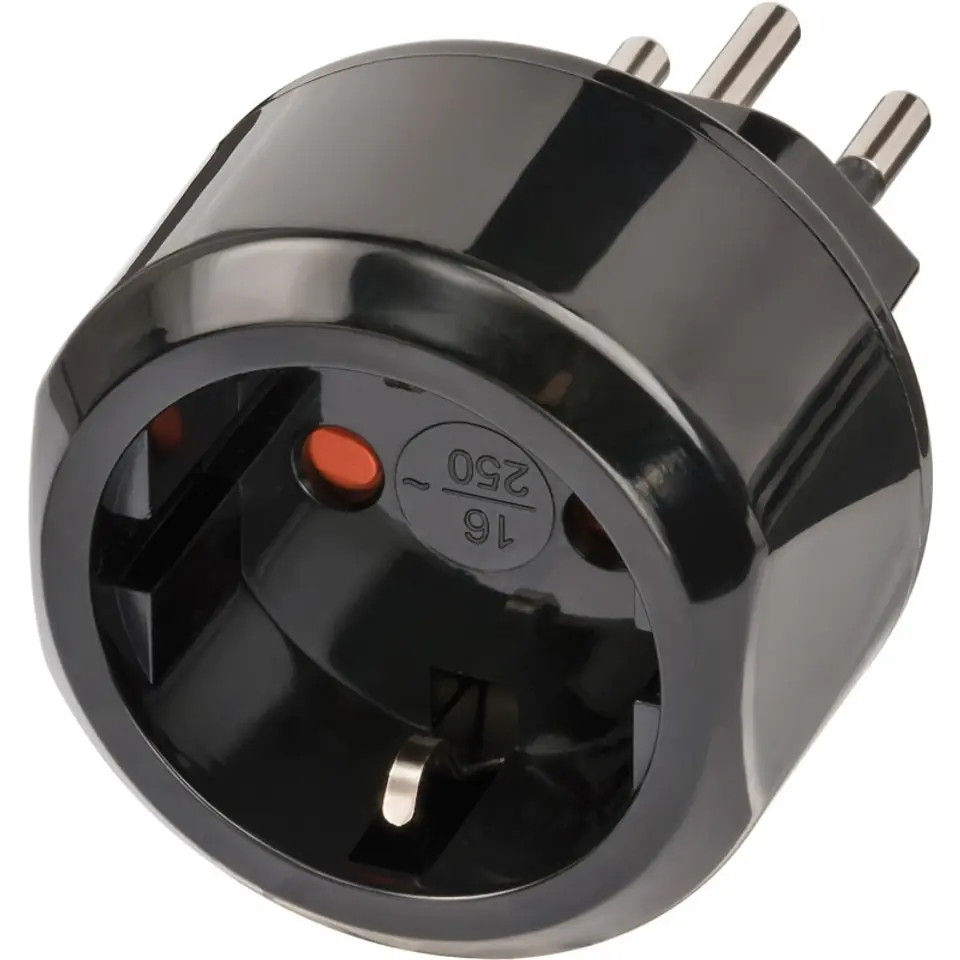 ⁨Adapter wtyczka podróżna do wtyczki Szwajcaria Liechtenstain czarny⁩ w sklepie Wasserman.eu