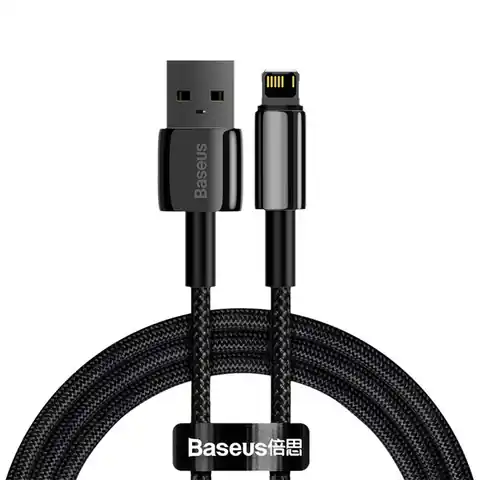 ⁨USB cable for Lightning Baseus Tungsten Gold, 2.4A, 1m (black)⁩ at Wasserman.eu