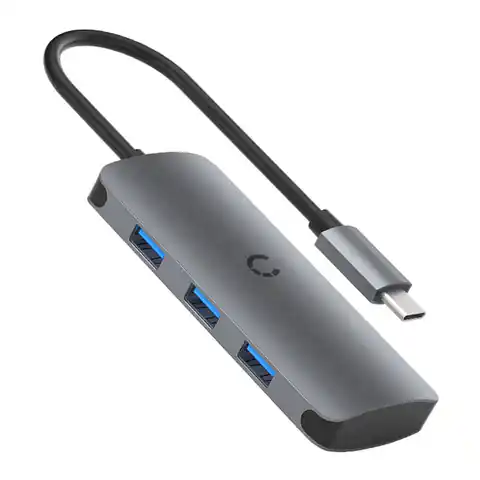 ⁨Hub 6w1 USB-C do 3x USB, USB-C, SD Card, Micro SD Card Cygnett SlimMate 100W (szary)⁩ w sklepie Wasserman.eu