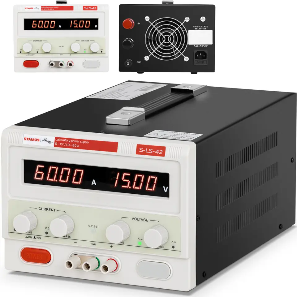 Zasilacz laboratoryjny serwisowy 0-15 V 0-60 A DC 900 W LED w sklepie Wasserman.eu