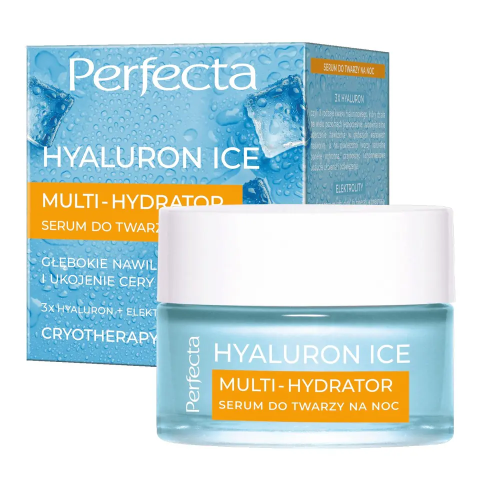 ⁨PERFECTA Hyaluronic Ice Serum do twarzy na noc MULTI-HYDRATOR 50ml⁩ w sklepie Wasserman.eu