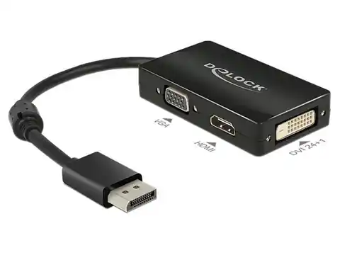 ⁨Adapter Displayport 1.1 ->HDMI/VGA/DVI 16cm⁩ w sklepie Wasserman.eu