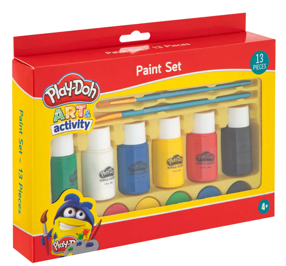⁨Zestaw farb, 13 szt. Play-Doh: 6 x 30 ml farby akr⁩ w sklepie Wasserman.eu