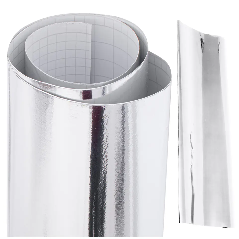 ⁨Folia rolka lustrzana lustro chrom srebrna 1,52x18m⁩ w sklepie Wasserman.eu