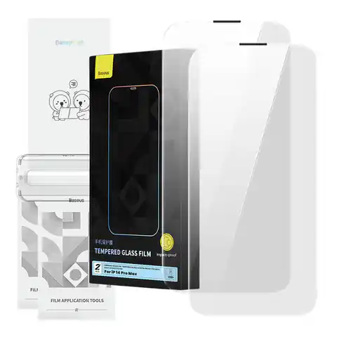 ⁨Szkło hartowane Baseus Corning do iPhone 14 Pro Max z filtrem przeciwpyłowym⁩ w sklepie Wasserman.eu