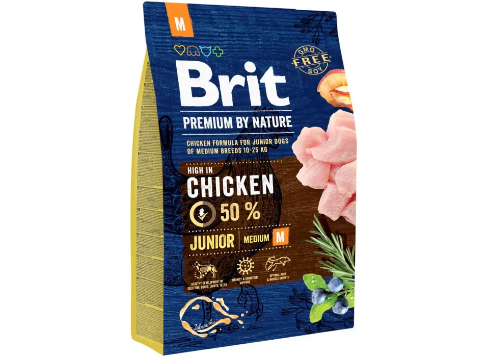 ⁨BRIT PREMIUM BY NATURE JUNIOR M 1 kg⁩ w sklepie Wasserman.eu