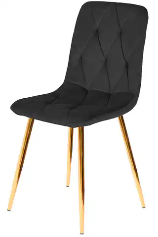 ⁨Krzesło tapicerowane BORGO VELVET BLACK GOLD⁩ w sklepie Wasserman.eu