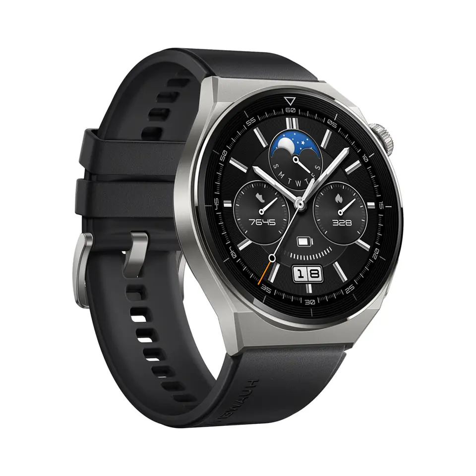 ⁨Huawei Watch GT3 Pro 46mm Fluoroelastomer Strap Black⁩ w sklepie Wasserman.eu