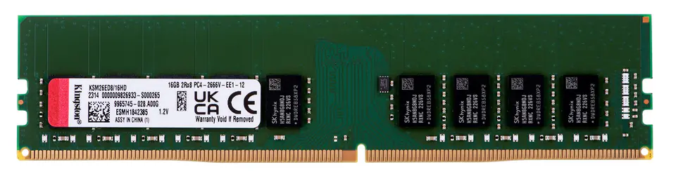⁨Kingston UDIMM ECC 16GB DDR4 2Rx8 Hynix D 2666MHz PC4-21300 KSM26ED8/16HD⁩ w sklepie Wasserman.eu